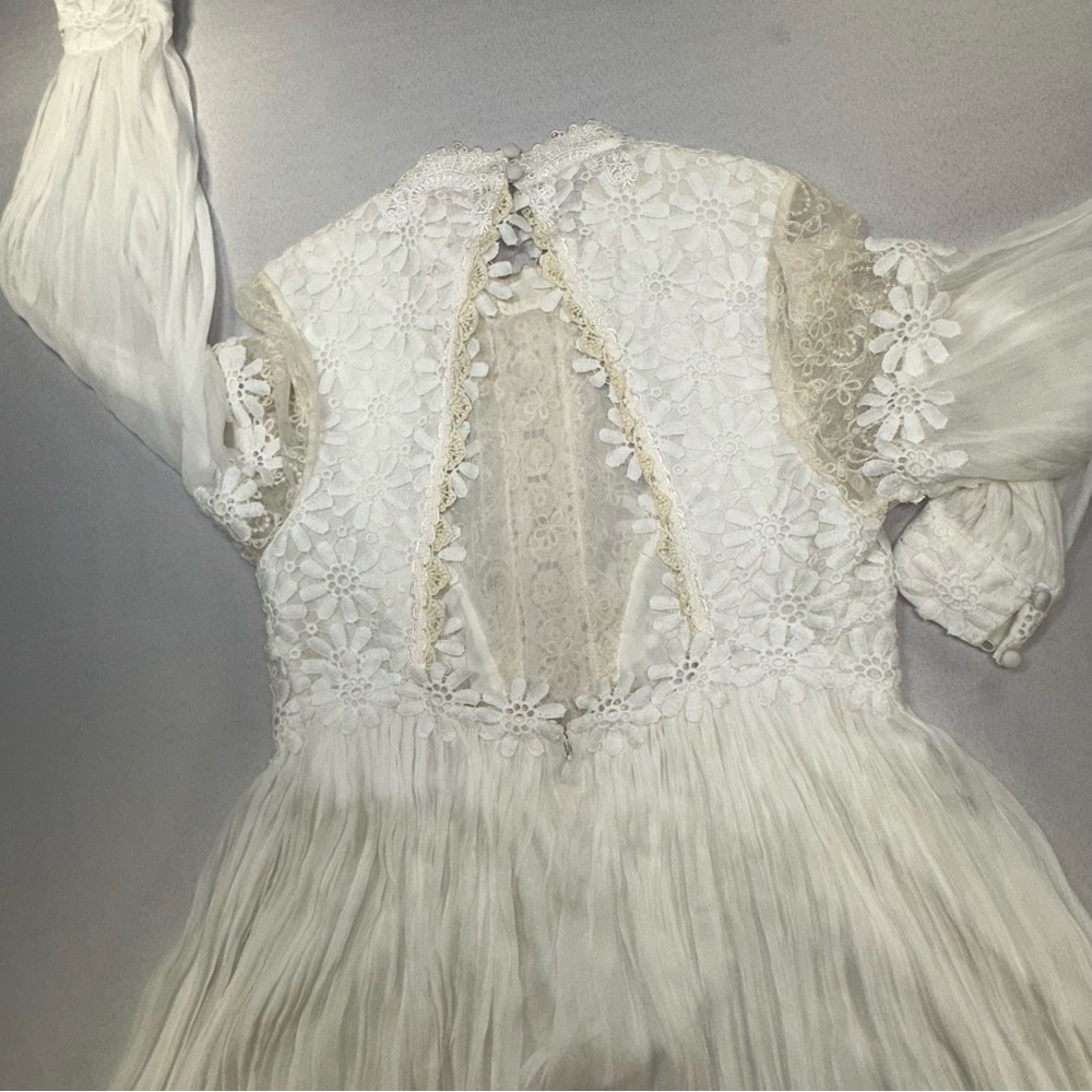 Free People Lou Lou Babydoll Dress White 6 Ethereal Fairy Wedding Whimsigoth - Picture 9 of 16